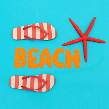 Beach mood. vacation time. Minimal art setの写真素材