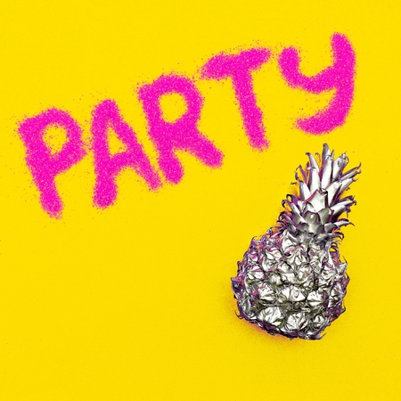 Beach party Tropical pineapple Minimal artの写真素材