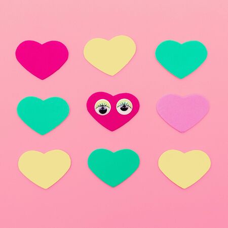 Mini hearts. Emotions. ?andy Color Fashion minimal artの写真素材
