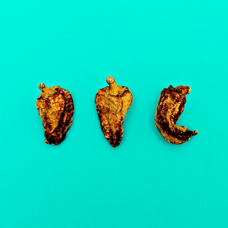 Set of Dried Peppers. Minimal art designの写真素材