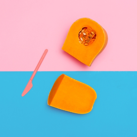 Pumpkin Vegan Minimal art gallery designの写真素材
