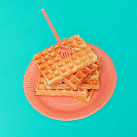 Sweet waffles. Minimal design art gallery