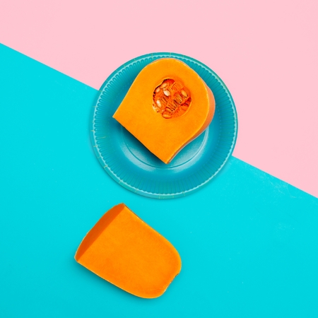 Pumpkin Raw Vegan Minimal art styleの写真素材