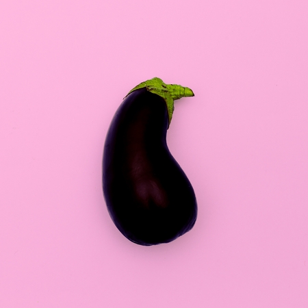 Eggplant. Raw food. Minimal design artの写真素材