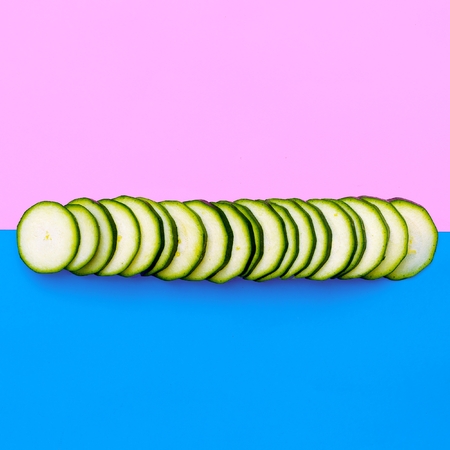 Pieces zucchiniVegan minimal art designの写真素材