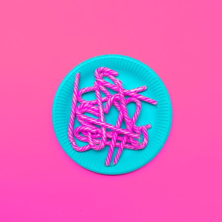 flat lay candy minimal art