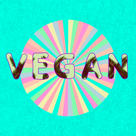 Modern logo design collage art. Design for vegans.の写真素材