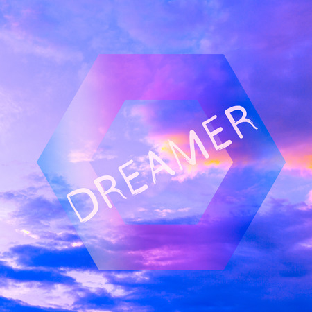 Geometry and Nature. Design. Purple Sky. Minimal art. concept dreamerの写真素材