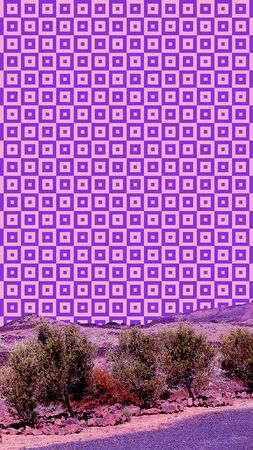 Aesthetic collage wallpaper. Landscape and geometry art