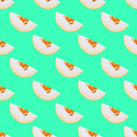 Seamless pattern. Melon Use for t-shirt, greeting cards, wrapping paper, posters, fabric print.の写真素材