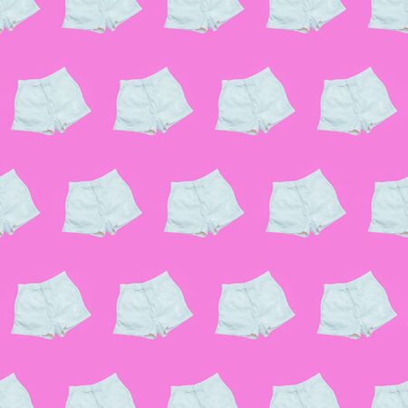 Seamless pattern. White shorts. Use for t-shirt, greeting cards, wrapping paper, posters, fabric print.の写真素材