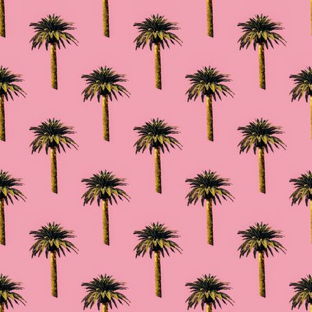 Seamless pattern. Palm tree.Use for t-shirt, greeting cards, wrapping paper, posters, fabric print.の写真素材