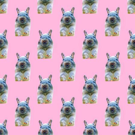 Seamless pattern. Bunny Use for t-shirt, greeting cards, wrapping paper, posters, fabric print.の写真素材