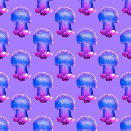 Seamless pattern. Jellyfish. Use for t-shirt, greeting cards, wrapping paper, posters, fabric print.の写真素材