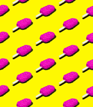 Seamless isometric 3d render pattern. Chocolate cookies mix. Cacao lover. Minimal design. Restaurant, bar, sweet candy shop, food delivery conceptの写真素材