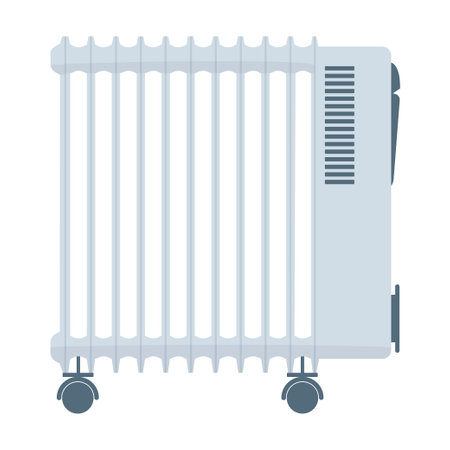 Vector drawing of an electric heater of flat construction on a white background.のイラスト素材