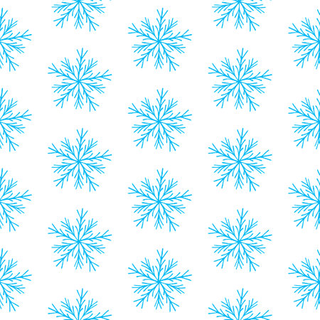 Vector seamless pattern of snowflakes on a light background.のイラスト素材