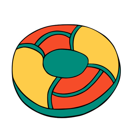 Vector drawing of a doodle-style tubing on a white background.のイラスト素材