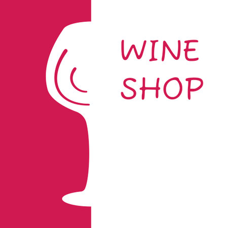 Design of a simple wine restaurant background. Vector illustration template of a wine shop.のイラスト素材