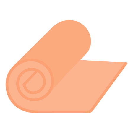 Rolled carpet for sports or hiking. yoga mat. Vector illustration in the flat style.のイラスト素材