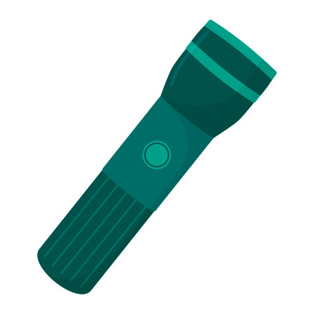 pocket flashlight. A light source for individual use. Illumination of objects in the dark. Vector illustration in the flat style. isolated on a white background.のイラスト素材