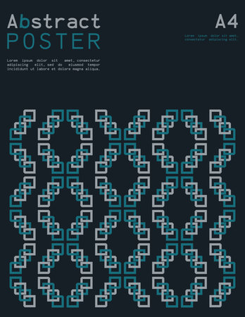 Abstract poster in A4 format with geometric shapes. Vector illustration.のイラスト素材