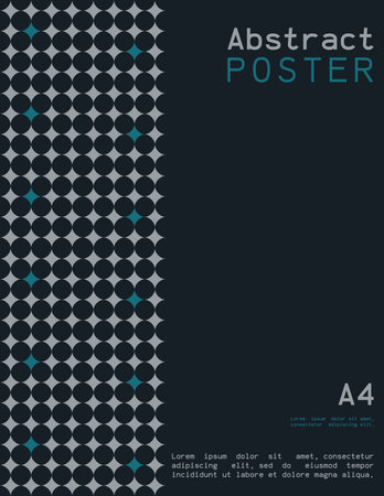 Abstract poster in A4 format with geometric shapes. Vector illustration.のイラスト素材