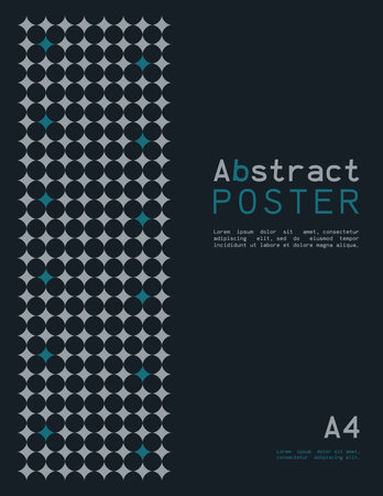 Abstract poster in A4 format with geometric shapes. Vector illustration.のイラスト素材
