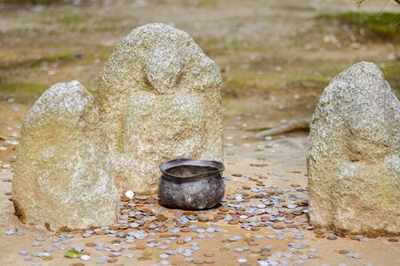 merit for stone buddhaの写真素材