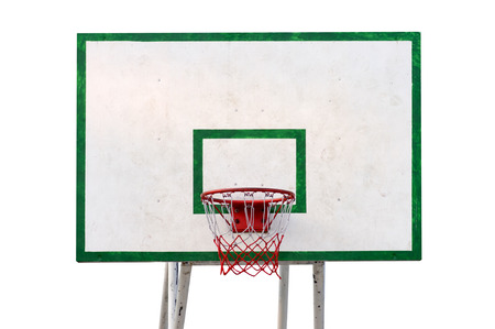 Basketball hoop isolated on white backgroundの写真素材