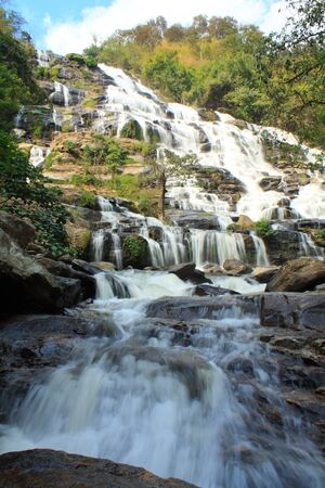 Waterfall in the mountains of Thailandの写真素材