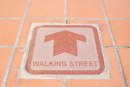 Walking street with road markingの写真素材