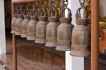 Bells Thai temple with beautiful patterns to complement the horoscope. Whoever chimes believe the reputation will improve.のeditorial素材