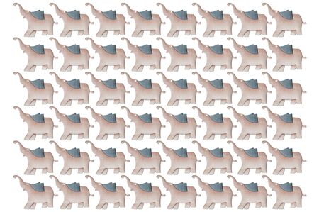 Pattern of fabric elephantsの写真素材