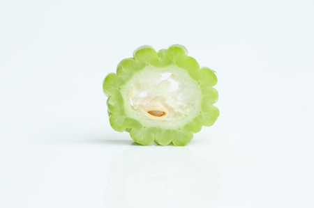 Bitter mellon on white backgroundの写真素材