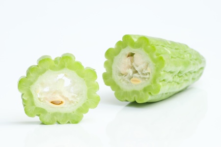 Bitter mellon on white backgroundの写真素材