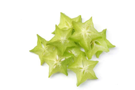 star fruits on white backgroundの写真素材