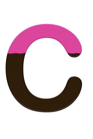 Alphabet, Chocolate Text on white backgroundの写真素材