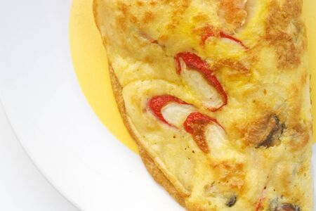 Thai style omelete, Fried egg mixed with crap stick
