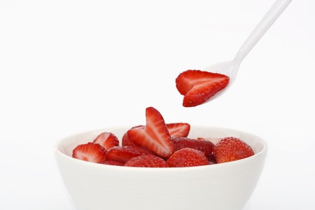 Strawberry in white blow の写真素材