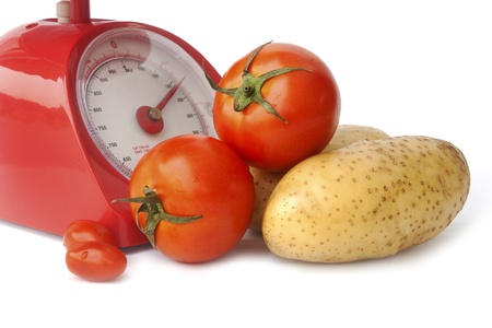 Vegetable and scale bean on white backgroundの写真素材