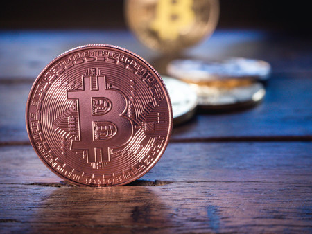 Bitcoin coin business concept. Bitcoin cryptocurrency. Bitcoin coin electronic money model.の写真素材