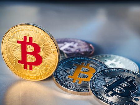 Bitcoin coin business concept. Bitcoin cryptocurrency. Bitcoin coin electronic money model.