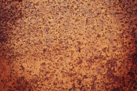 vintage metal iron rust background and texture. Old rusty metal wall covered with cracked blue...