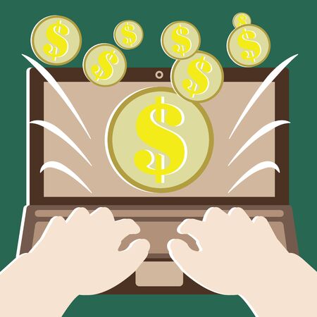 Money concepts with make money by computerのイラスト素材
