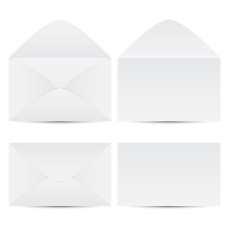 Vector set of envelope on isolated white backgroundのイラスト素材