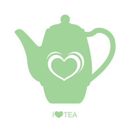 Teapot with heart vector on isolated white backgroundのイラスト素材