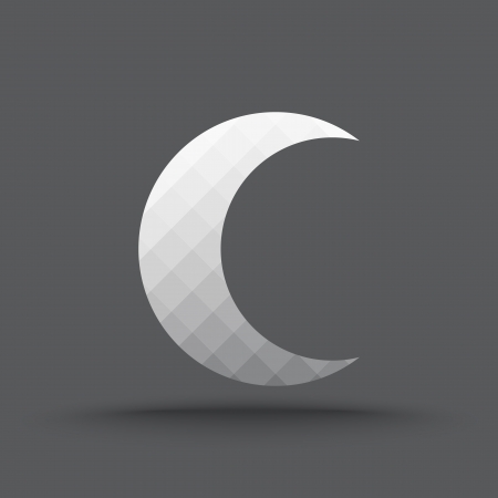 Vector of transparent crescent moon icon on isolated backgroundのイラスト素材