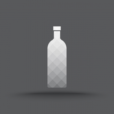 Vector of transparent alcohol bottle icon on isolated backgroundのイラスト素材