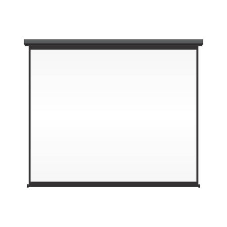 Blank projection screen on isolated white backgroundのイラスト素材